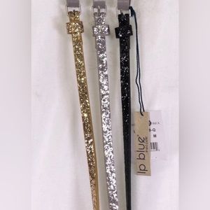 NWT Linea Pelle Skinny Belt Set of 3 in Size L